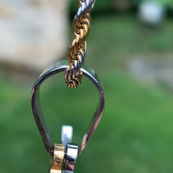 New Two Tone Stainless Steel and Cross, w/ 20” ch - Picture 5 of 8